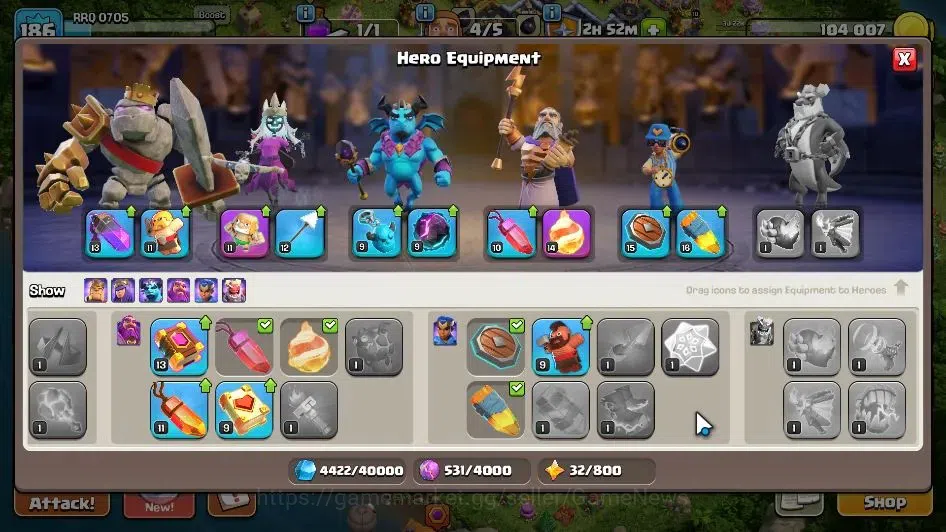 Clash of Clans Accounts LV 186|TH 14 MAX-BH 8|HH 8|Limited Skin|BK 77,AQ 7 image 11
