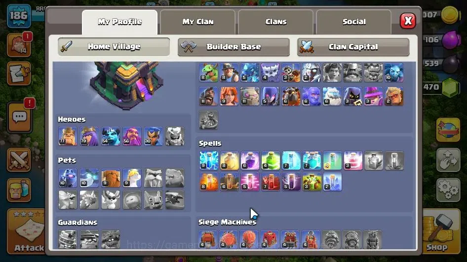 Clash of Clans Accounts LV 186|TH 14 MAX-BH 8|HH 8|Limited Skin|BK 77,AQ 7 image 4