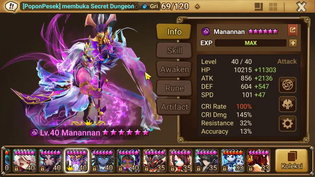 Summoners War: Sky Arena Accounts End-Game ASIA Lv 100|2 LD (Pater,Manannan)| 33 NB5 Total(Abellio,Sonia,Theodora,Etc)+65 5