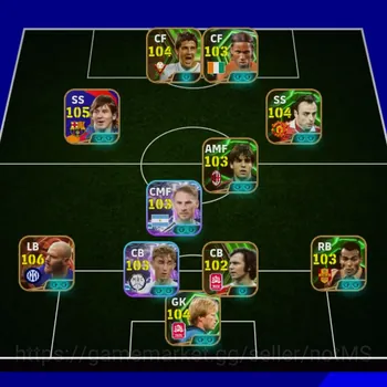eFootball Accounts Legends & Iconic Players Collective 3204 | MESSI 105 • Bigtime (Federico Dimarco 106) • Kaka 103 • Oliver