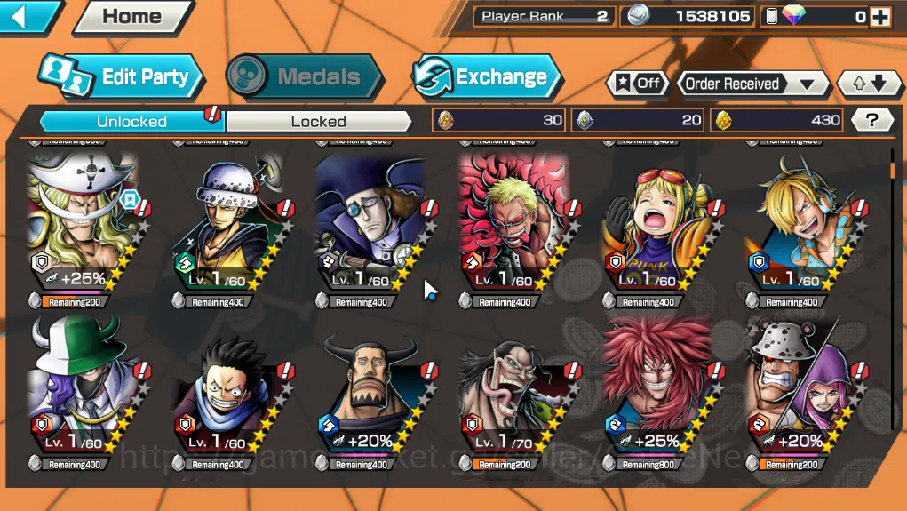 One Piece Bounty Rush Accounts Global|4EX|BMO Kiado,GP Edward Newgate,BP Kuzan,T4 image 5