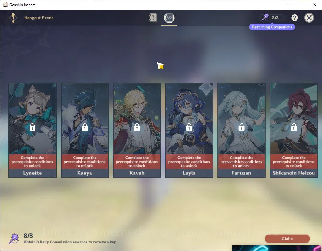 Genshin Impact Accounts Mid Game ASIA|AR 53|6Limited|Raiden,Kazuha,Columbina,Arataki Itto,Skrik,Furina|Reoni 13
