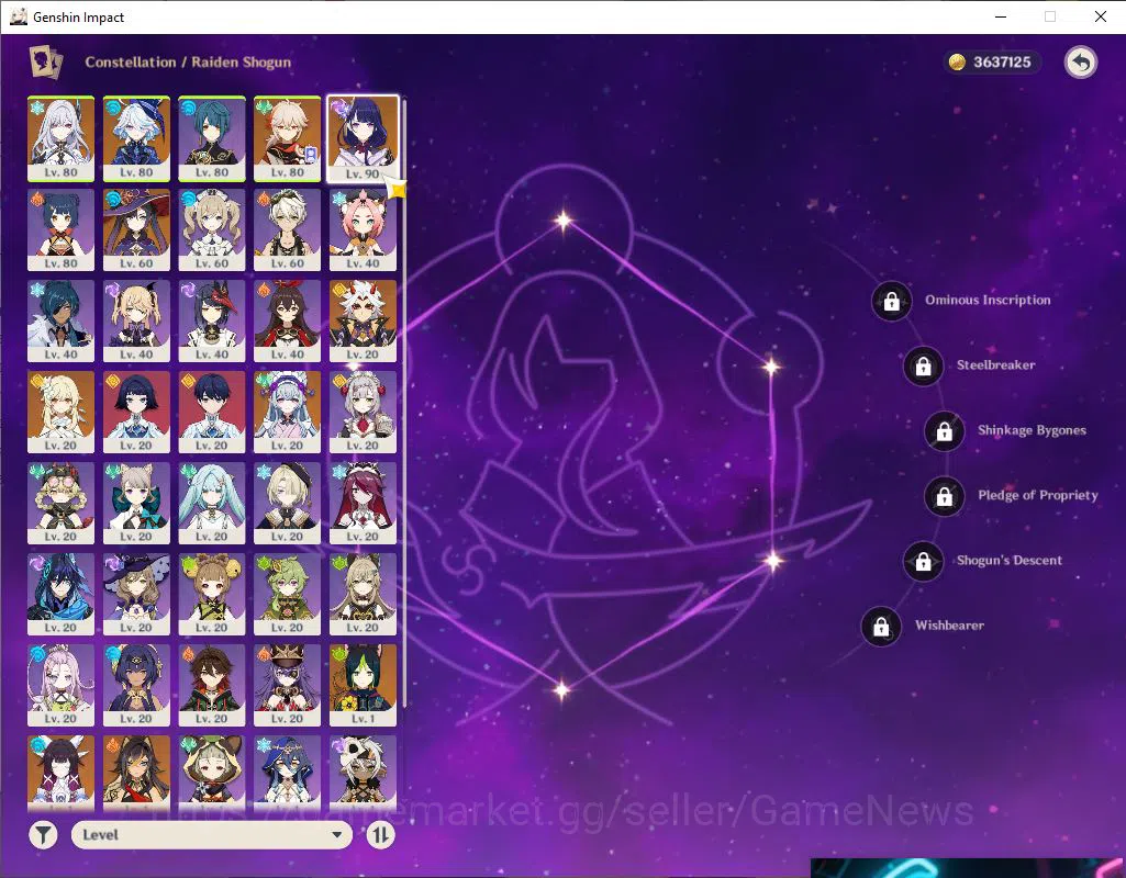 Genshin Impact Accounts Mid Game ASIA|AR 53|6Limited|Raiden,Kazuha,Columbina,Arataki Itto,Skrik,Furina|Reoni 4