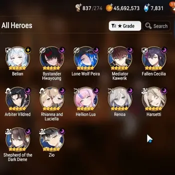 Epic Seven Accounts High-End Global Unverif|12ML(RnL,Zio,DDiene,Arby,Belian,Etc.)|Theater Locked|PoH+Bless ON|SS 7.8K|MoR