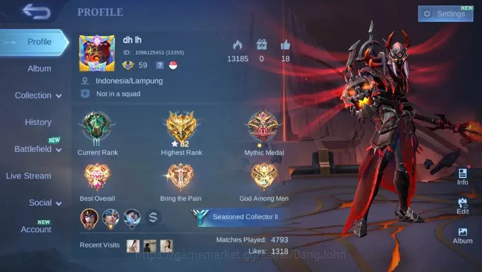 Mobile Legends: Bang Bang Accounts Global|Hero 83|Skin 100|Seasoned|CC Natalia|Gara|S image 5