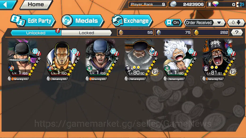 One Piece Bounty Rush Accounts Starter Global|6 EX|BP Kuzan,T5E St. Saturn,TFE Monkey D. Luffy,Raid Onigashima roronoa 5