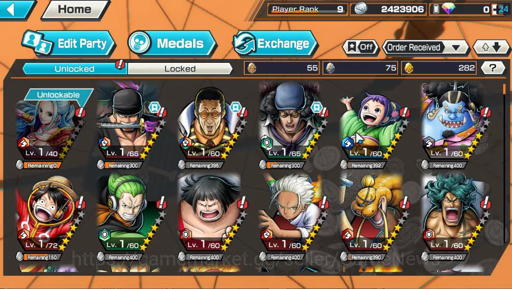 One Piece Bounty Rush Accounts Starter Global|6 EX|BP Kuzan,T5E St. Saturn,TFE Monkey D. Luffy,Raid Onigashima roronoa 6