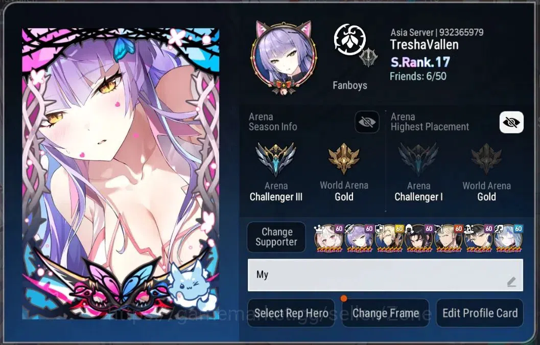Epic Seven Accounts High-End ASIA|Unverif|25ML (BArunka, GeRas, Lots, Salome, LCBelona) Etc.|All Hunts Comp|Challenger III 10