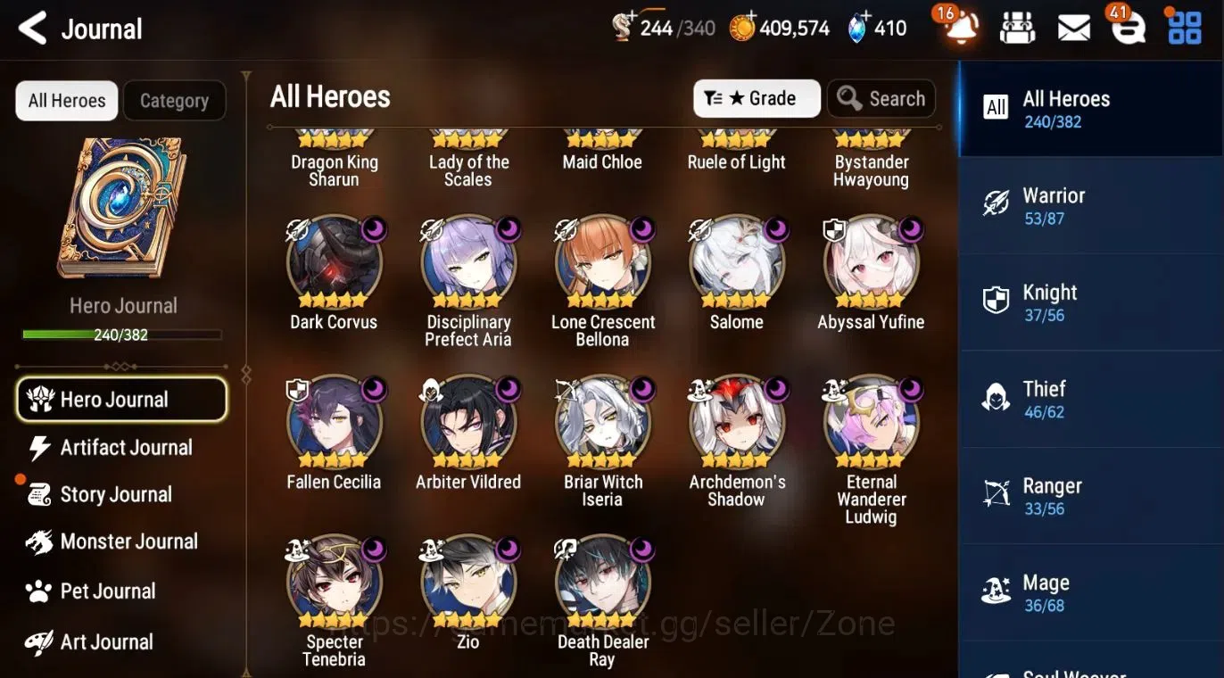 Epic Seven Accounts High-End ASIA|Unverif|25ML (BArunka, GeRas, Lots, Salome, LCBelona) Etc.|All Hunts Comp|Challenger III 2
