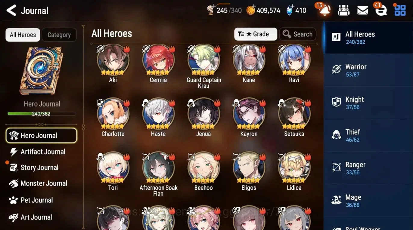 Epic Seven Accounts High-End ASIA|Unverif|25ML (BArunka, GeRas, Lots, Salome, LCBelona) Etc.|All Hunts Comp|Challenger III 6