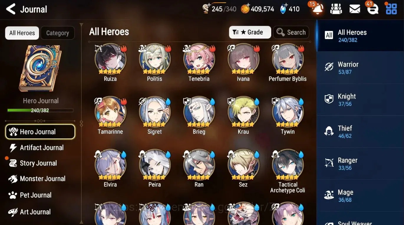 Epic Seven Accounts High-End ASIA|Unverif|25ML (BArunka, GeRas, Lots, Salome, LCBelona) Etc.|All Hunts Comp|Challenger III 7