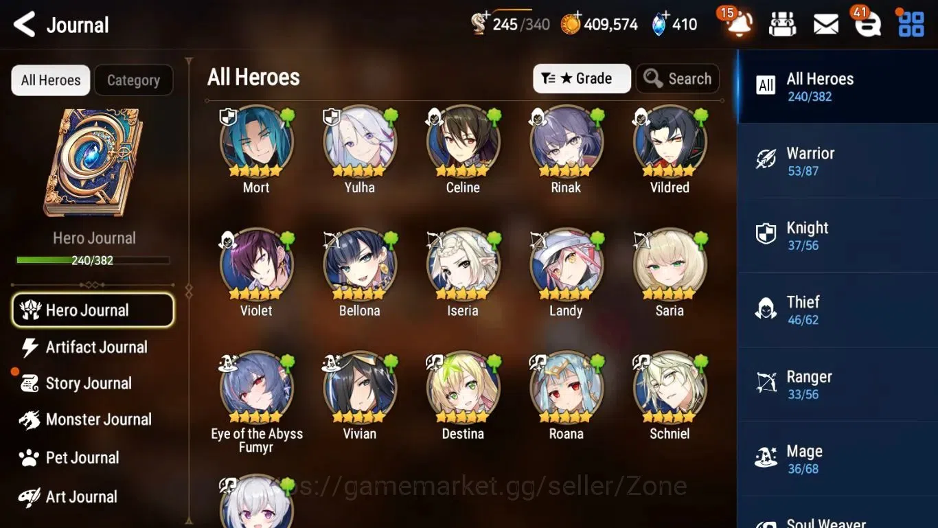 Epic Seven Accounts High-End ASIA|Unverif|25ML (BArunka, GeRas, Lots, Salome, LCBelona) Etc.|All Hunts Comp|Challenger III 9