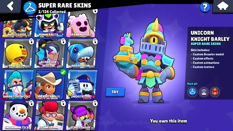 Brawl Stars Accounts 1179 Trophy|23K Bling 133 Gem|21 Brawlers 3 Max Lvl| 1 Myth Skin [Cerberus Tick] 5 Epic [DJ EMZ,DK 12