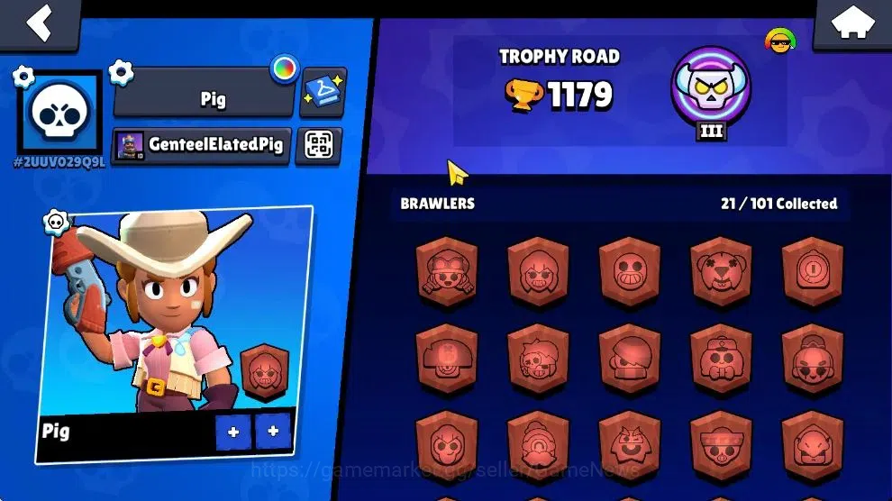 Brawl Stars Accounts 1179 Trophy|23K Bling 133 Gem|21 Brawlers 3 Max Lvl| 1 Myth Skin [Cerberus Tick] 5 Epic [DJ EMZ,DK 2