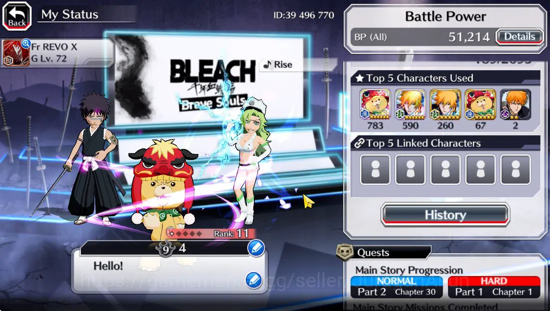 Bleach: Brave Souls Accounts Starter [GLOBAL]6K Orbs |TYBW [Candice,Kensei,Kirio,Chojiro,Uryu],Kon New Year,Renewd 3