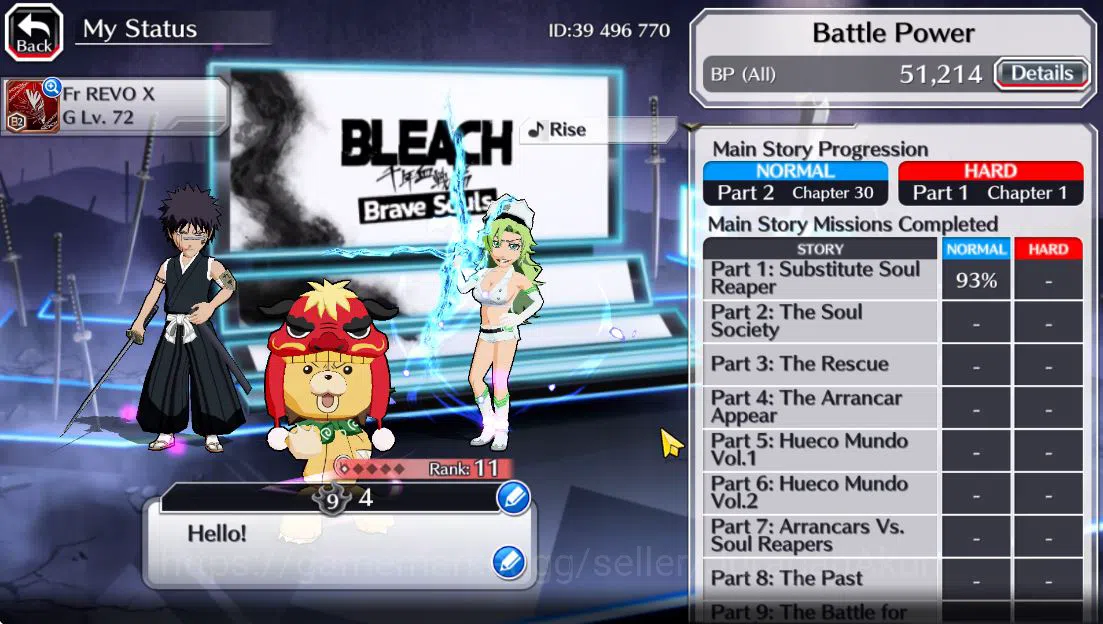 Bleach: Brave Souls Accounts Starter [GLOBAL]6K Orbs |TYBW [Candice,Kensei,Kirio,Chojiro,Uryu],Kon New Year,Renewd 4