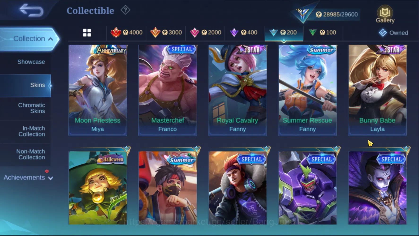Mobile Legends: Bang Bang Accounts Others Hero 109 | Skin 135 | Emblem All Max | KOF Karina | LuckyBox Alpha | LuckyBox 7