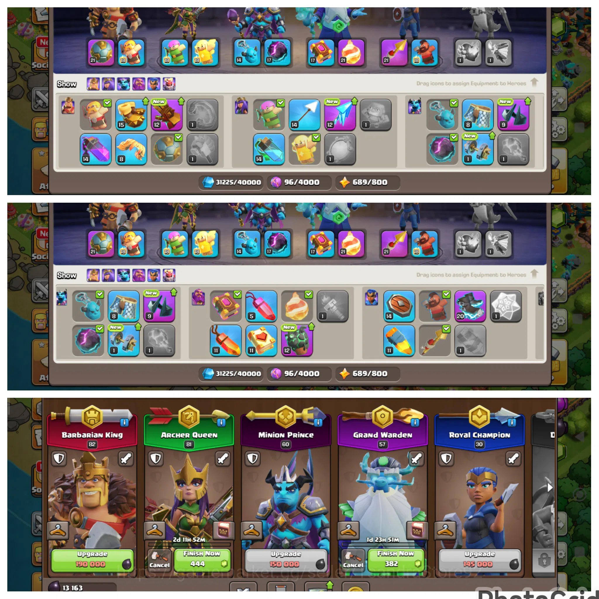 Clash of Clans Accounts High-End RARE STONE & DECORATION SCENERY CWL| TH 14 LVL 166 100% MAXED|BK 82 AQ 82 MP 60 GW 58 RC 3