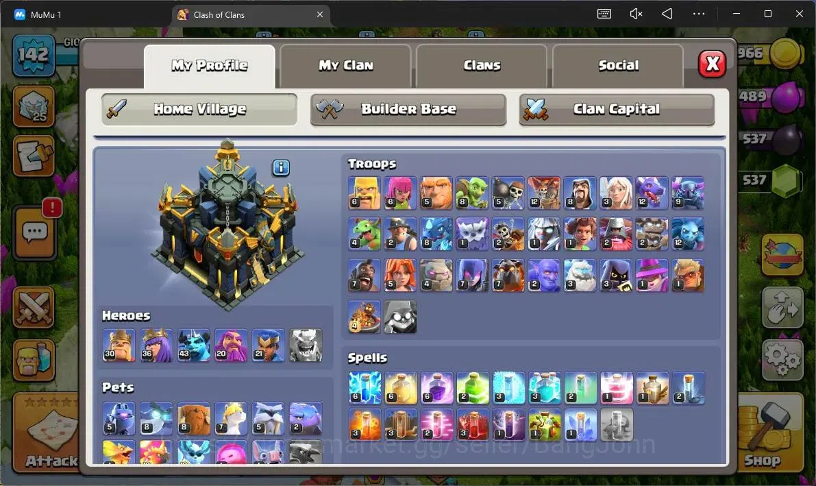 Clash of Clans Accounts Global |TH 17-BH 10|LVL 142|HH 8|BK 30,AQ 36,MP 43 image 2