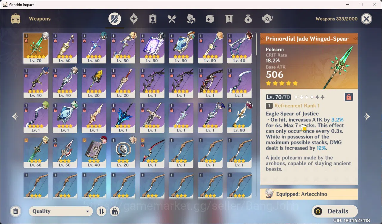 Genshin Impact Accounts Mid-Game | ASIA | AR 44 | Limit 1 | Primo 8920 Arl image 4