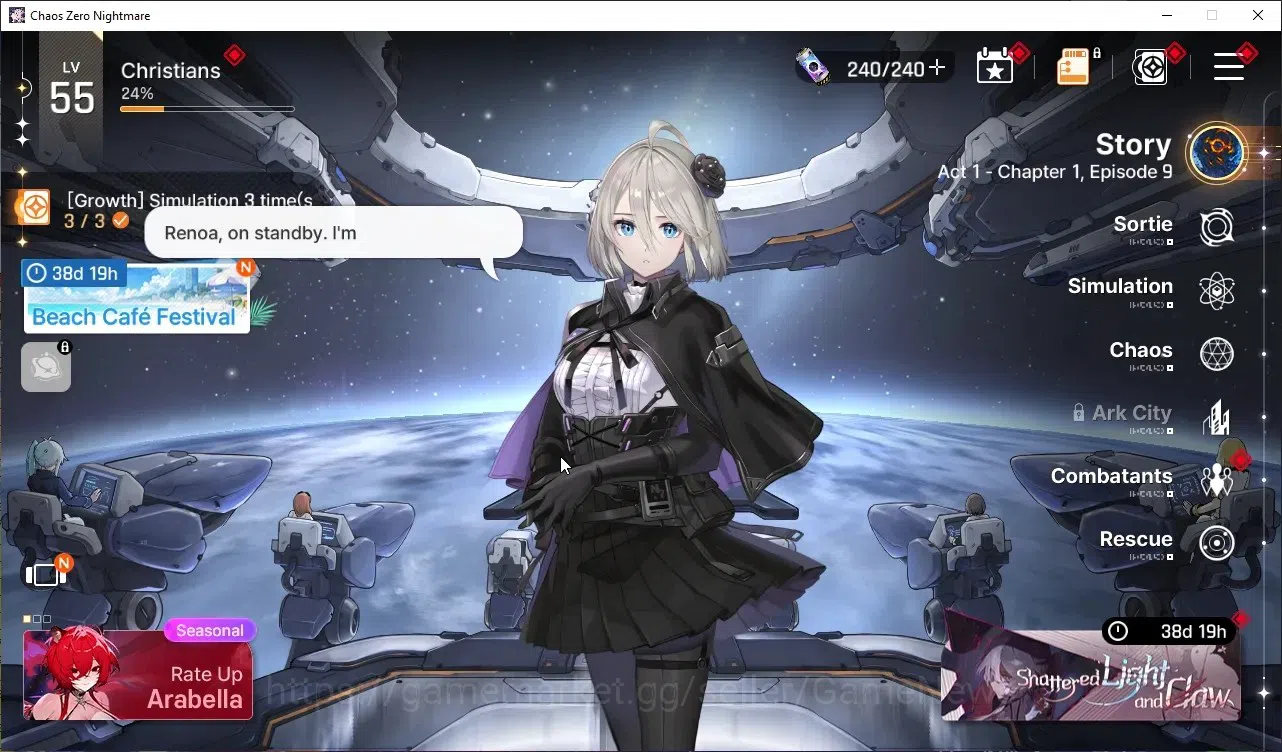 Chaos Zero Nightmare Accounts GLOBAL Lv 55| 8 SSR (Arabella M1)+Sign Hilde,Diana,Rita,Rin,Veronica,Magna M1,Luke|Selector 1