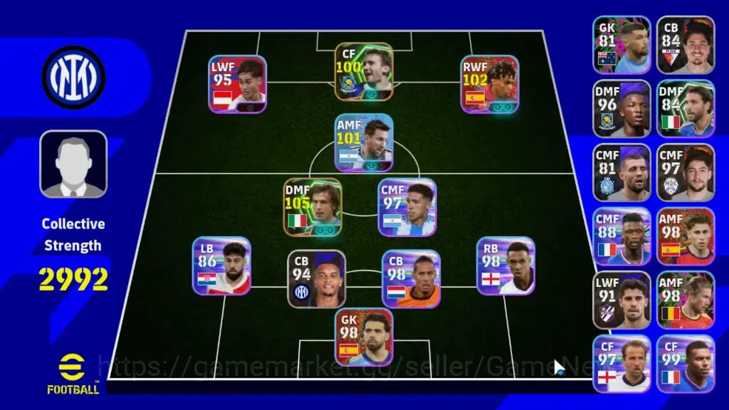 eFootball Accounts Legends & Iconic Players Android|Epic Andrea Pirlo,Andriy Shevchenko|ShowTime Lionel Messi,Lamine 1