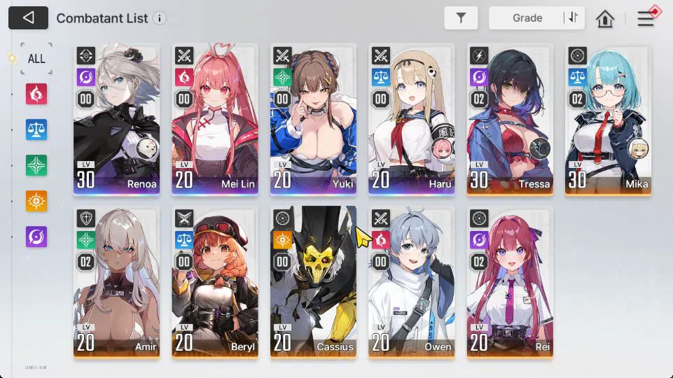 Chaos Zero Nightmare Accounts Global Lv 22|4 SSR [Yuki,Haru,Mei Lin,Renoa] + 7 SR [MikaM2,AmirM2,TressaM2,ReiM2,Etc] + 10 SR 3