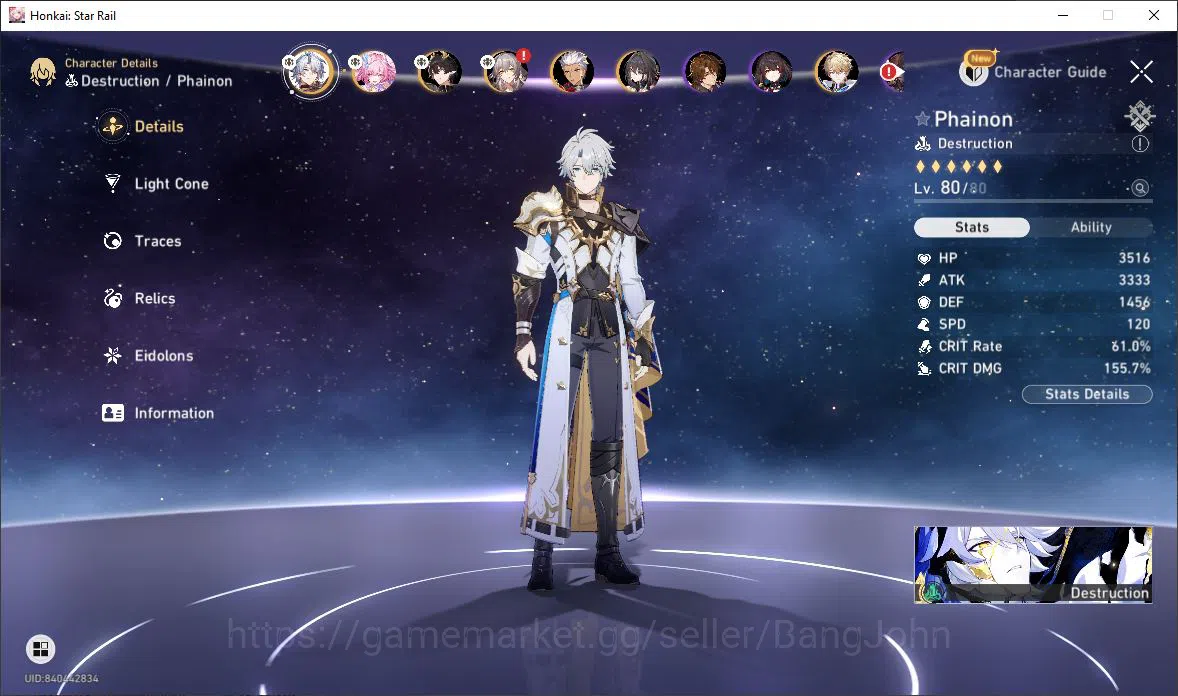 Honkai Star Rail Accounts [ASIA] TL 62 | 9 Limit | Phainon | Cyrene | Dan He image 15