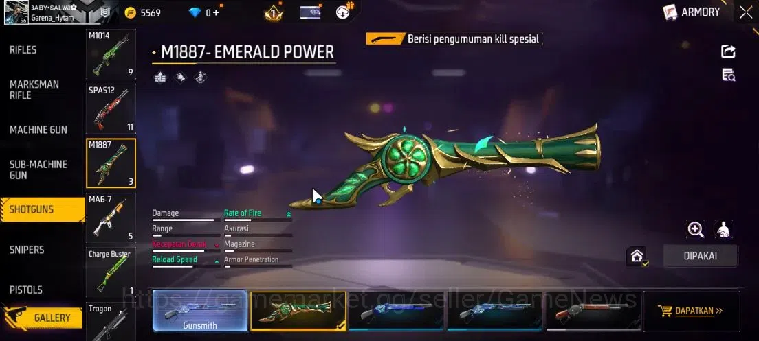 Free Fire Accounts Indonesia|Free HSR|M1887 Emerald Power|XM8 Destiny image 4