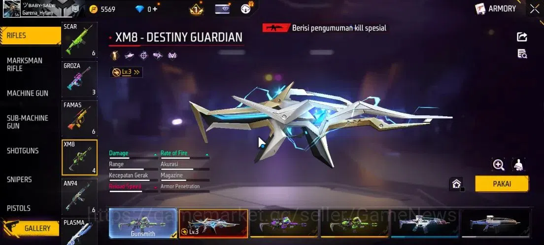 Free Fire Accounts Indonesia|Free HSR|M1887 Emerald Power|XM8 Destiny image 5