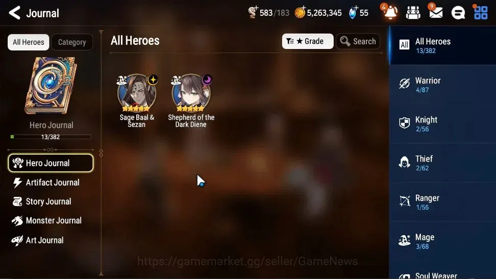 Epic Seven Accounts Starter GLOBAL UnVerif|New Era|2 ML(Sheperd Dark Diene,Sage Baal&Sezan)+Landy,Tenebria|Poh ON|800 6