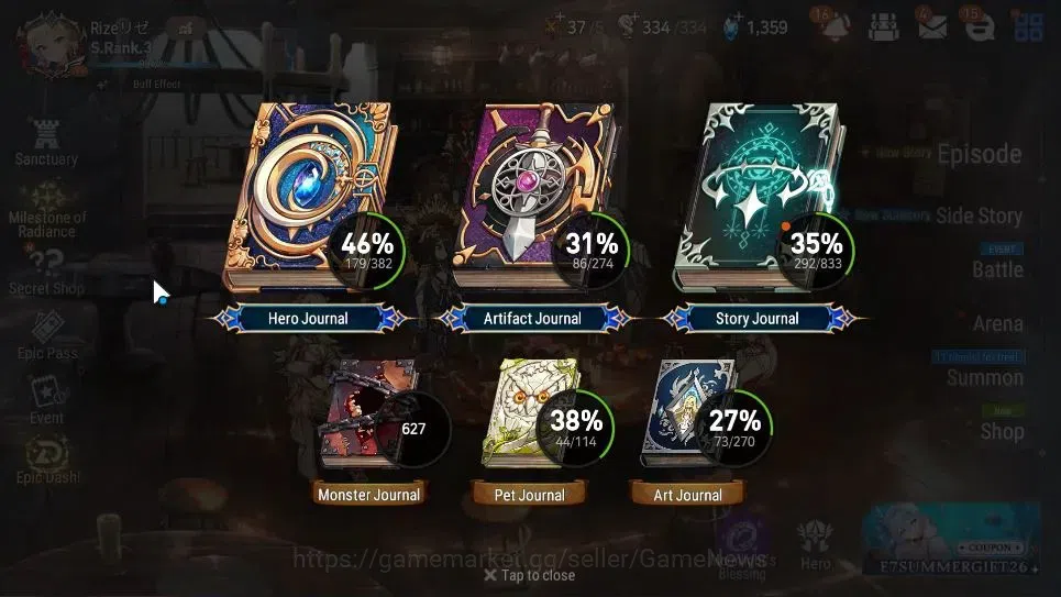 Epic Seven Accounts ASIA UnVerif|20 ML(Zio,RueleOfLight,G Ras,BW Iseri image 3