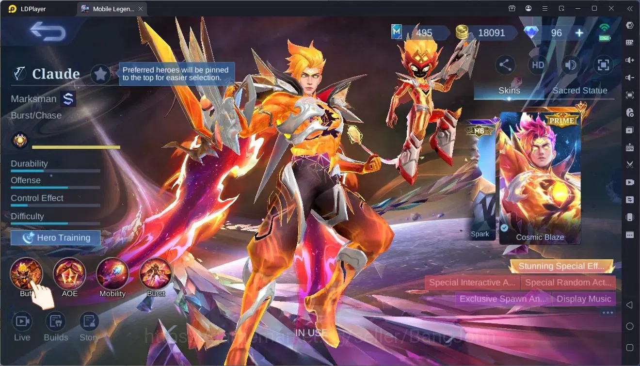 Mobile Legends: Bang Bang Accounts Global |Hero 96|Skin 161|Expert|Prime Claude|CC Na image 19
