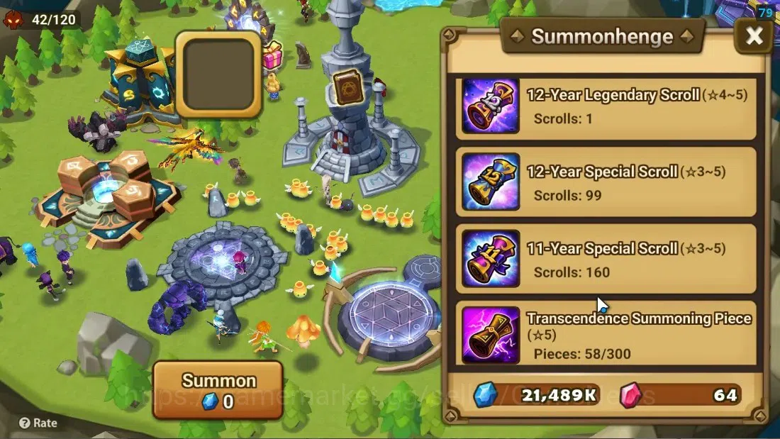 Summoners War: Sky Arena Accounts Starter ASIA|Lv 26|Ready Gacha|99 12 YSC + 160 11 YSC + 3 LAAS + 5 LS + 4 LDS + 119 MS |1 10