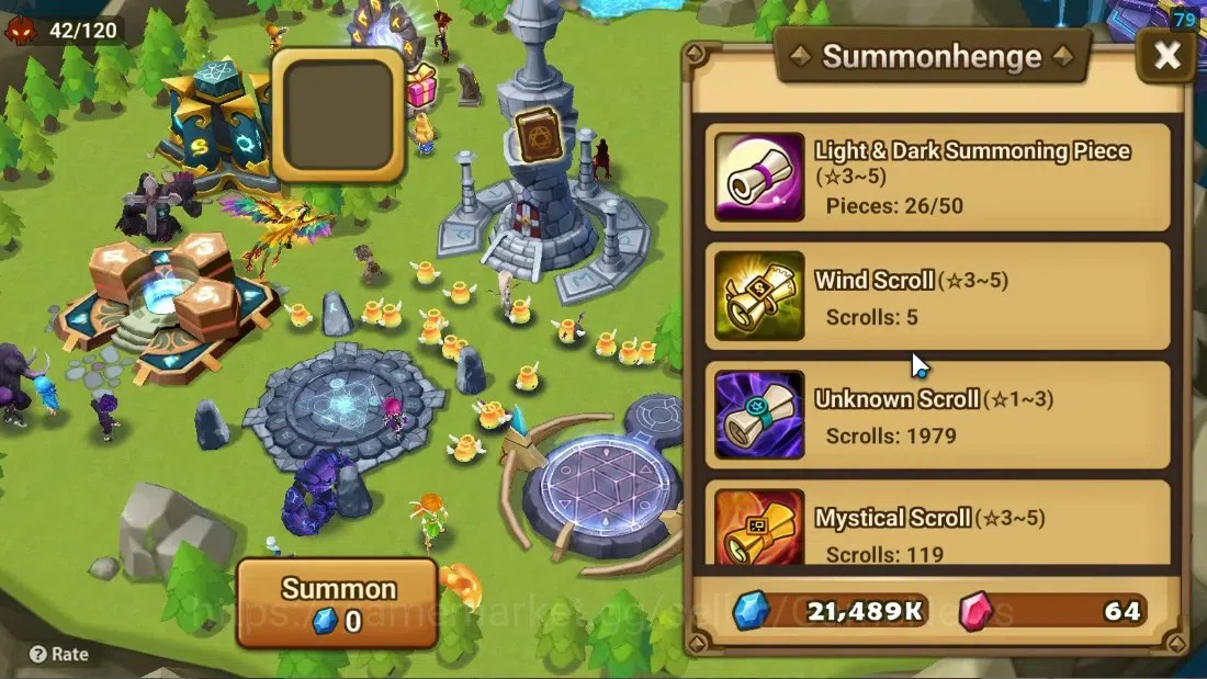 Summoners War: Sky Arena Accounts Starter ASIA|Lv 26|Ready Gacha|99 12 YSC + 160 11 YSC + 3 LAAS + 5 LS + 4 LDS + 119 MS |1 12