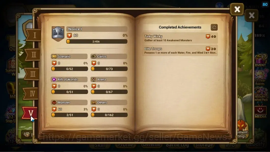 Summoners War: Sky Arena Accounts Starter ASIA|Lv 26|Ready Gacha|99 12 YSC + 160 11 YSC + 3 LAAS + 5 LS + 4 LDS + 119 MS |1 7