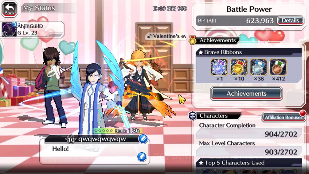 Bleach: Brave Souls Accounts [GLOBAL]50K Orb|10th Anniv(Rukia,Ichigo),Valentine image 2