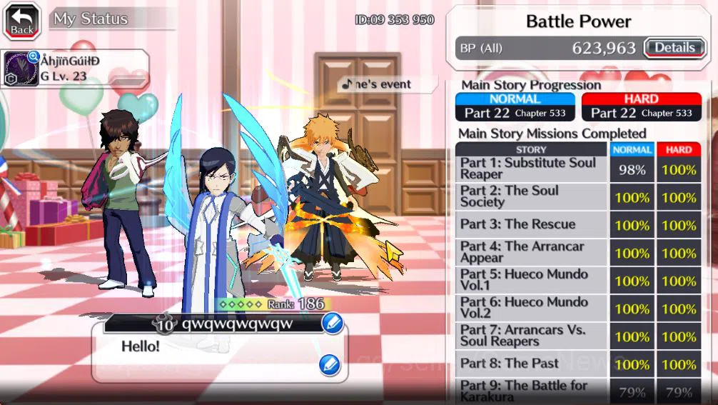 Bleach: Brave Souls Accounts [GLOBAL]50K Orb|10th Anniv(Rukia,Ichigo),Valentine image 4