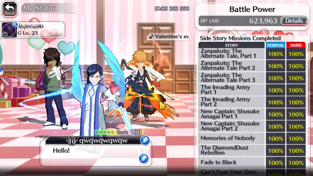 Bleach: Brave Souls Accounts [GLOBAL]50K Orb|10th Anniv(Rukia,Ichigo),Valentine image 5