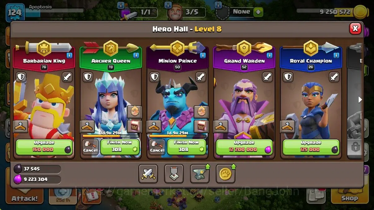 Clash of Clans Accounts Global | TH14-BH9|LVL 124|Witch17 League|HH8|BK78, image 7