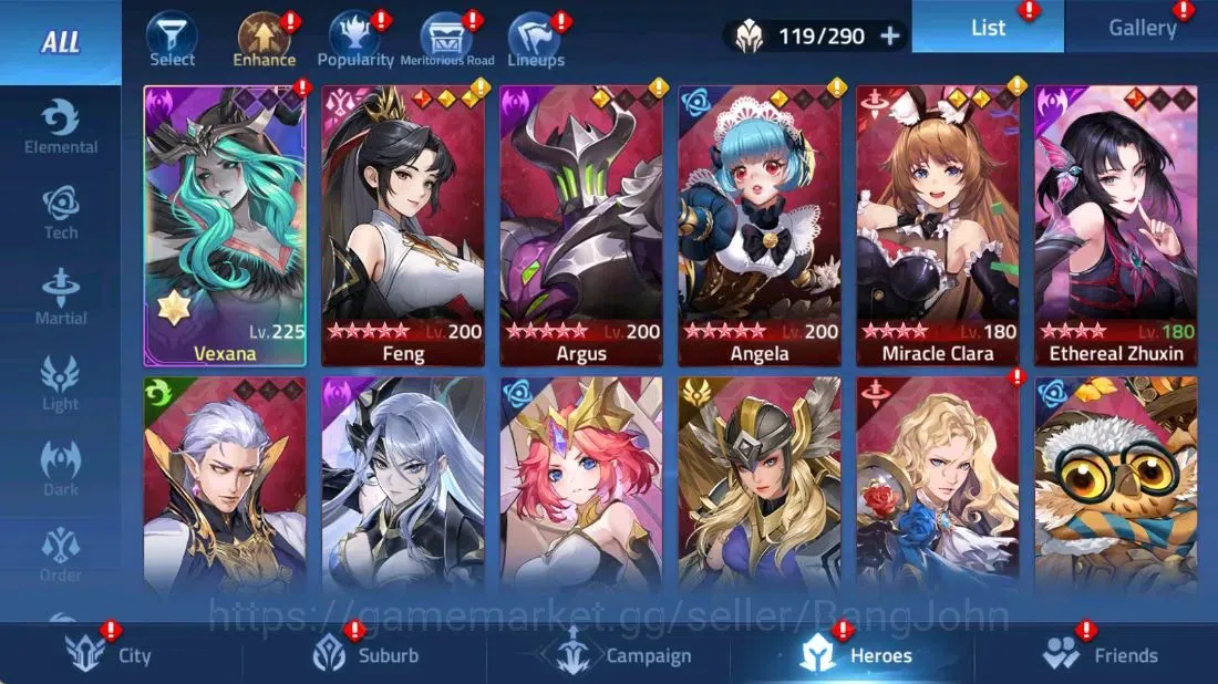 Mobile Legends: Adventure Accounts 70683 | LV 89 9652K POWER CAMP 47-21 HERO 119 3 UR image 3