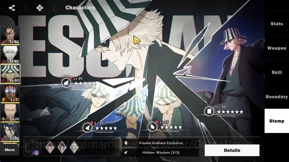 BLEACH: Soul Resonance Accounts NUVERSE SEA|Lvl 61|9 SSR|8 Sign|(IchigoIH,KenpachiB2,KisukeB1)+CoreStamp (Ulquiorra 16