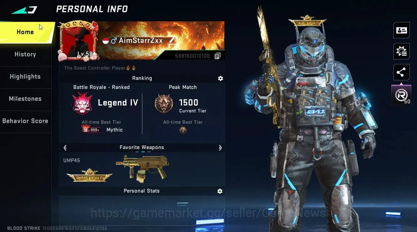 Blood Strike Accounts ASIA|2 ETERNAL Guns[DEagle-Scorpius,AUG-Empyrean L image 3