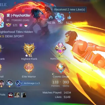 Mobile Legends: Bang Bang Accounts Collector Hero 133|Skin 393|Legend Gusion|LuckyBox Lance|Prime Granger|Meow