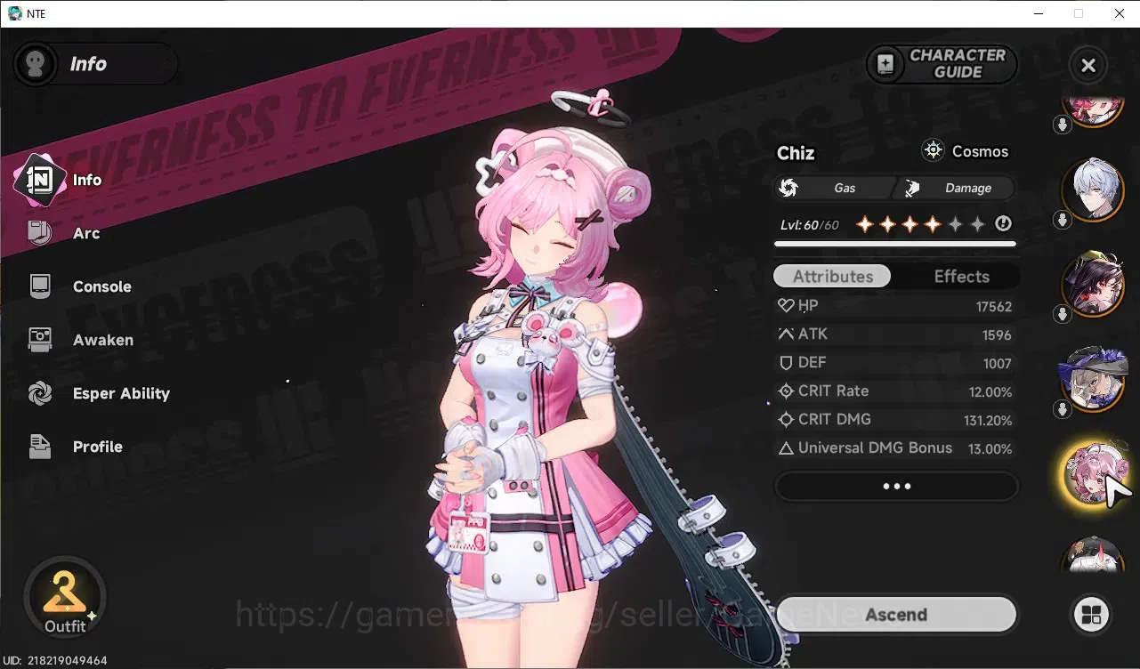 Neverness to Everness Accounts GLOBAL SEA|HL 43|TL 20|8 S-Class [Lacrimosa,Nanall image 11