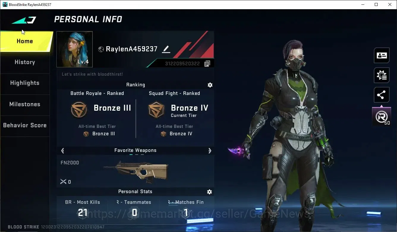 Blood Strike Accounts ASIA|ULTRA MELEE [Butterfly Knife,Lightblade Dark] image 2