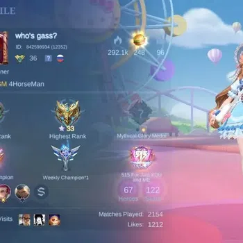 Mobile Legends: Bang Bang Accounts Collector Global|Skin 122|Expert|Sanrio Floryn,Collector Natalia,PACE Fanny,Lightborn