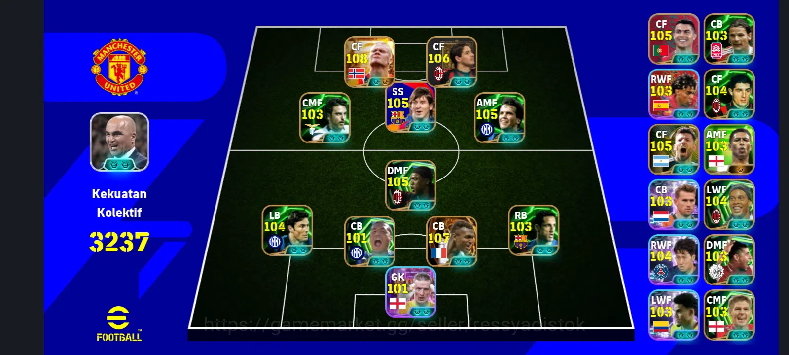 eFootball Accounts Legends & Iconic Players EFOOTBALL 2026 | BIGTIME HALLAND,BIGTIME DESAILY,LEGEND PATO,SEERDOF,MESSI 1