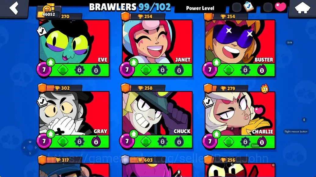 Brawl Stars Accounts Android | 46052 Thropy|99 Brawler- 29 Max Lvl - 28 Hypercharge |10k Bling+142 Gems | TakeEmail Check SS 15
