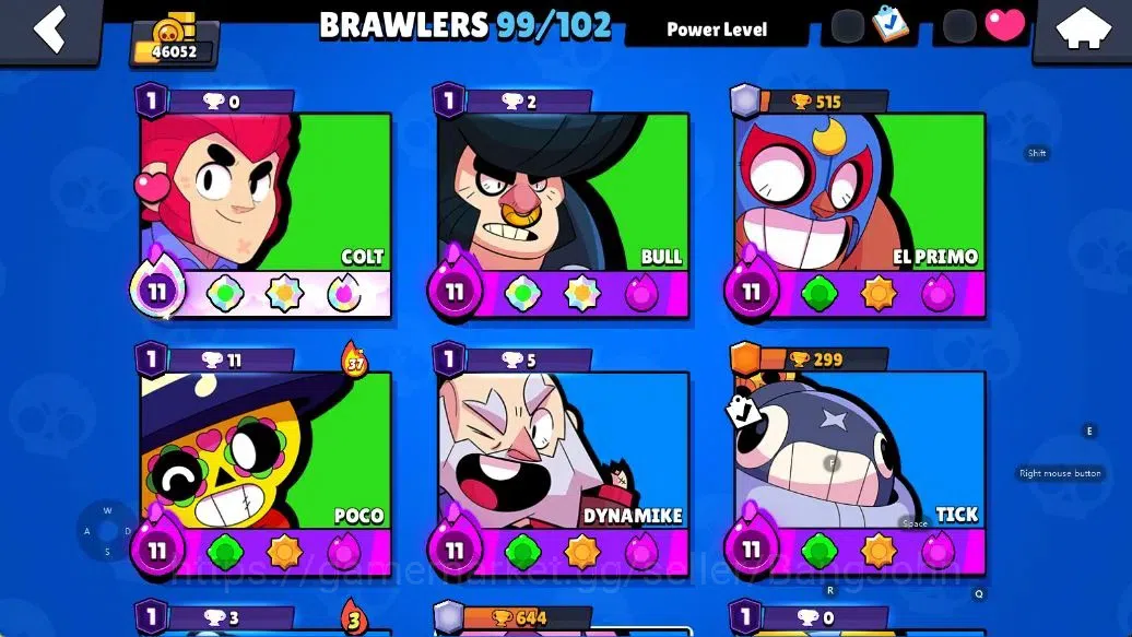 Brawl Stars Accounts Android | 46052 Thropy|99 Brawler- 29 Max Lvl - 28 Hypercharge |10k Bling+142 Gems | TakeEmail Check SS 6